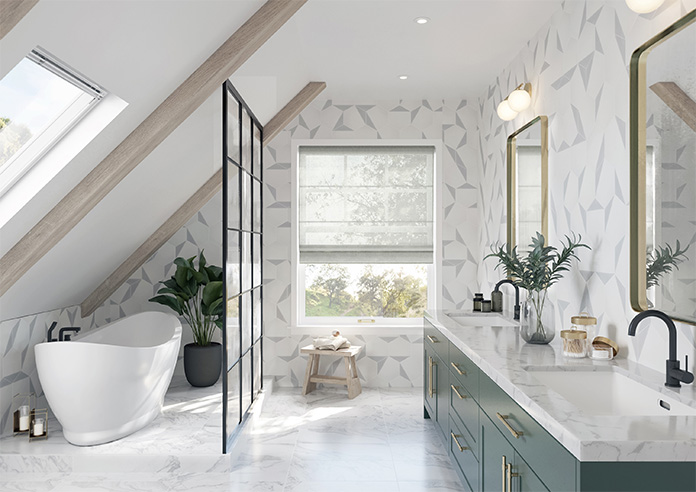 Taranto Voile, Black Frost - Twist&Fit Roman Blind - Image 8